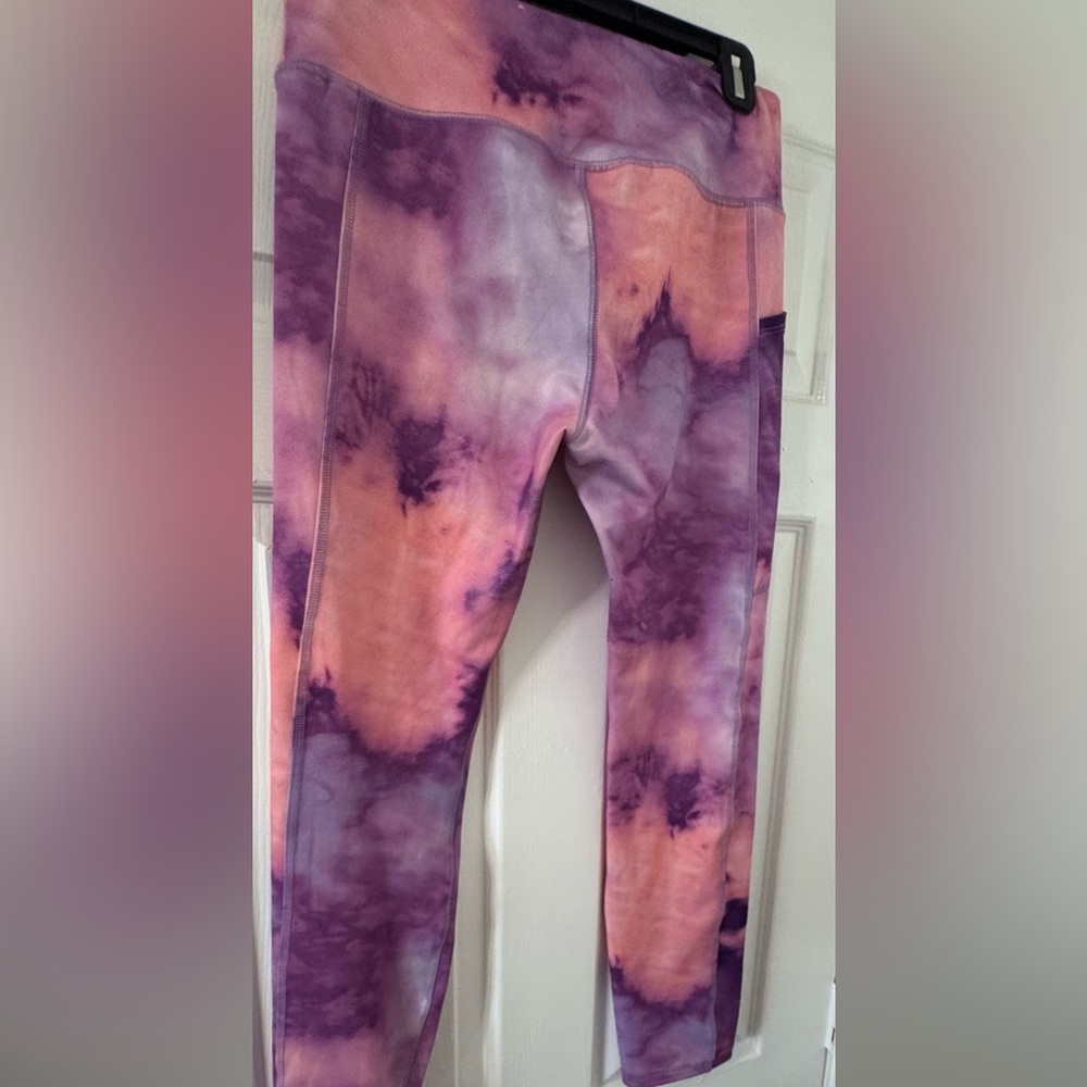 Justice Purple and Pink Tie-Dye Leggings - Picture 2 of 3